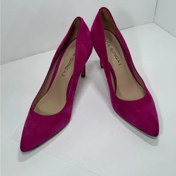 Vince Camuto (Via Spiga) Fuchsia Suede Stiletto Heels – Size 6M - Picture 2 of 9